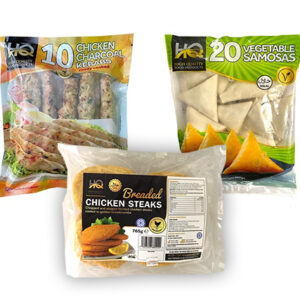 HQ 20 Vegetable Samosa / 10 Meat Kabab / Chicken Steak 3 Packs